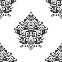 Damask floral motif tile pattern. Luxury tile isolated element. vector