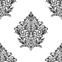 Damask floral motif tile pattern. Luxury tile isolated element. vector