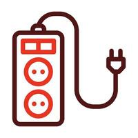 Extension Cord Thick Line Two Color Icons For Personal And Commercial Use. vector