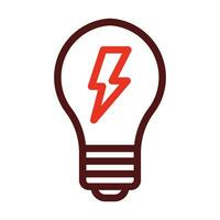 Energy Efficiency Thick Line Two Color Icons For Personal And Commercial Use. vector