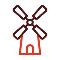 Windmills Thick Line Two Color Icons For Personal And Commercial Use. vector