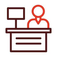 Reception Thick Line Two Color Icons For Personal And Commercial Use. vector