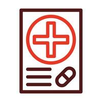 Prescription Thick Line Two Color Icons For Personal And Commercial Use. vector