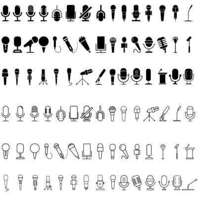 Microphone icon vector set. Mic illustration sign collection. Karaoke symbol.