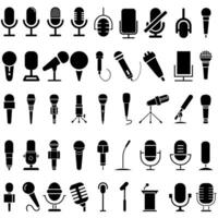 Microphone icon vector set. Mic illustration sign collection. Karaoke symbol.