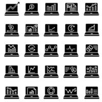 Data analysis icon vector set. Data science illustration sign collection. Analytics symbol. Trading logo.