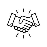 Commitment and trust. Hand shake agreement in business for contract sign partnership and decision making collaboration. Deal icon. Vector illustration. Design on white background. EPS 10