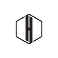 letter H with line hexagon logo design vector concept.