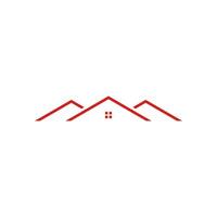 rojo techo hogar icono logo diseño vector ilustración en blanco antecedentes.