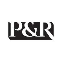 P and R logo design vector isolated on white background.