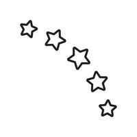 line icon curved stars icon isolated on white background. vector