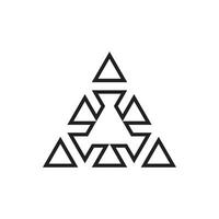 línea icono triángulo geométrico forma aislado en blanco antecedentes. vector