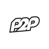 línea p2p logo concepto aislado en blanco antecedentes. vector