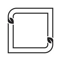 line frame leaf square design vector illustration on white background.