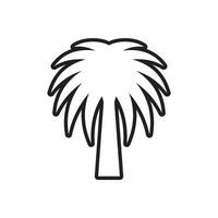 line icon tree dates or palm tree isolated on white background. vector