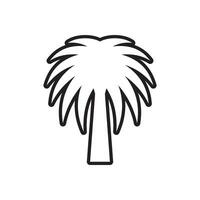 line icon tree dates or palm tree isolated on white background. vector