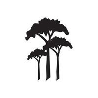 roble árbol bosque icono diseño vector aislado en blanco antecedentes.