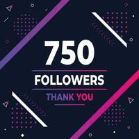 Thank you 750 subscribers or followers. web social media modern post design vector