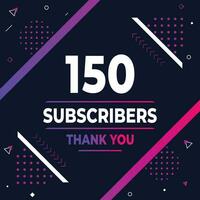 Thank you 150 subscribers or followers. web social media modern post design vector