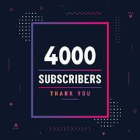 Thank you 4k subscribers or followers. web social media modern post design vector