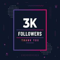 Thank you 3k subscribers or followers. web social media modern post design vector