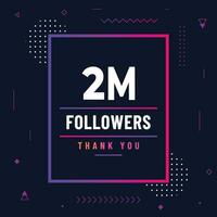 Thank you 2m subscribers or followers. web social media modern post design vector