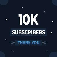 Thank you 10k subscribers or followers. web social media modern post design vector