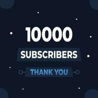 Thank you 10k subscribers or followers. web social media modern post design vector