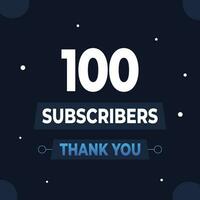 Thank you 100 subscribers or followers. web social media modern post design vector