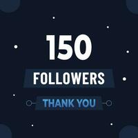 Thank you 150 subscribers or followers. web social media modern post design vector