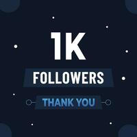 Thank you 1000 subscribers or followers. web social media modern post design vector