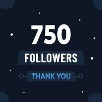 Thank you 750 subscribers or followers. web social media modern post design vector