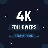 Thank you 4k subscribers or followers. web social media modern post design vector