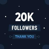 Thank you 20k subscribers or followers. web social media modern post design vector