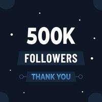 Thank you 500k subscribers or followers. web social media modern post design vector