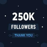 Thank you 250k subscribers or followers. web social media modern post design vector