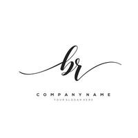 initial letter BR logo, flower handwriting logo design, vector logo for women beauty, salon, massage, cosmetic or spa brand art.