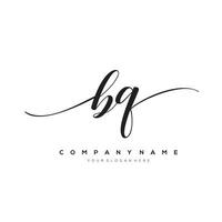 initial letter BQ logo, flower handwriting logo design, vector logo for women beauty, salon, massage, cosmetic or spa brand art.