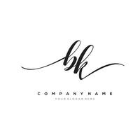 initial letter BK logo, flower handwriting logo design, vector logo for women beauty, salon, massage, cosmetic or spa brand art.