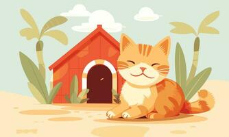 happy cat vector illustrationMobile