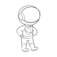 Astronaut wearing a green jacket for coloring vector