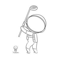 astronautas son jugando golf entonces genial para colorante vector