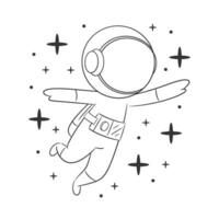 Astronauts feel happy floating in space for coloring vector