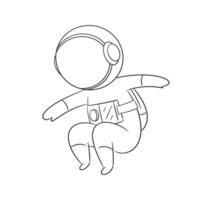 Astronaut doing a jump up for coloring vector