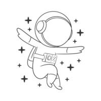 Astronauts feel happy to be in space for coloring vector