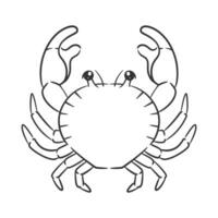 Hand drawn a crab design for coloring vector