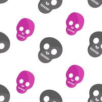 Seamless skull pattern in trendy pink and gray vector