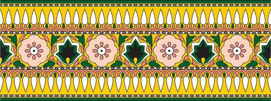 Vector seamless national Indian ornament. Colored endless border, frame.