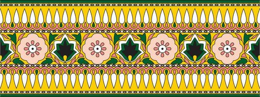 Vector seamless national Indian ornament. Colored endless border, frame.