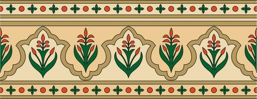 Vector seamless national colored ornament of ancient Persia. Iranian ethnic endless border, frame.